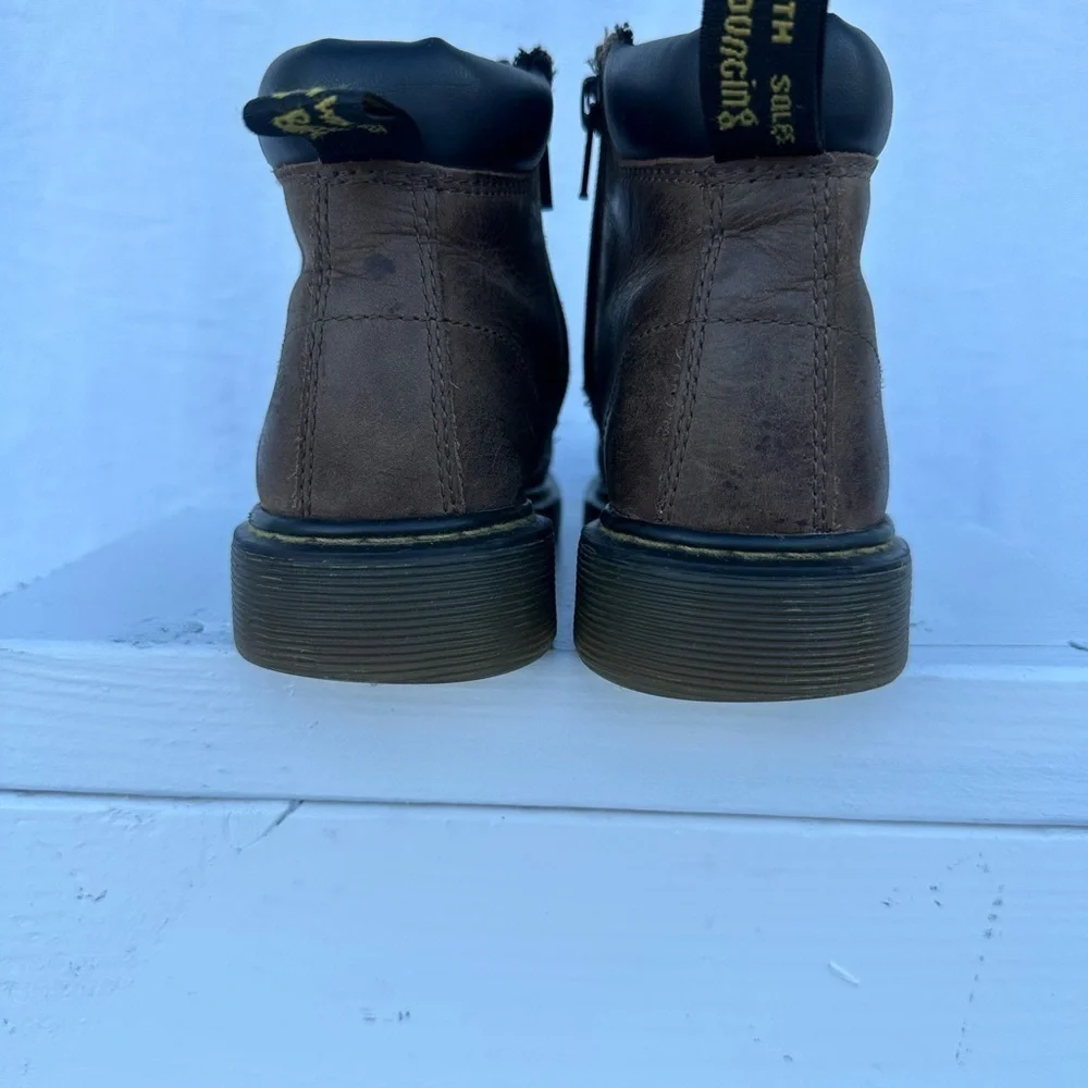 Dr Marens Brown  Leather Lace-Up Boots